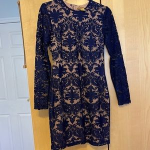 Lace navy dress